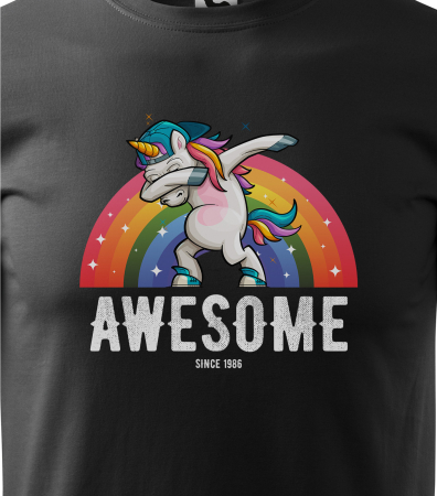 Tricou personalizat 40 ani, Unicorn Awesome Since [1]