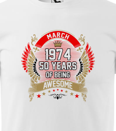 Tricou personalizat 51 ani, AWESOME years crown [1]