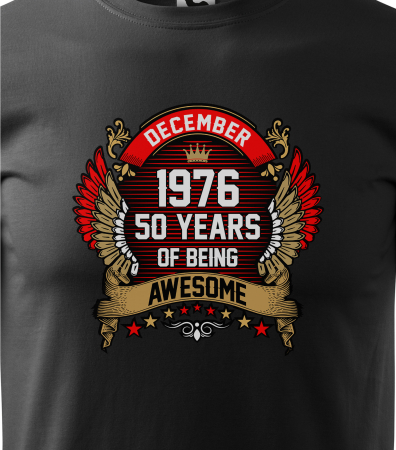 Tricou personalizat 50 ani, AWESOME years crown [1]