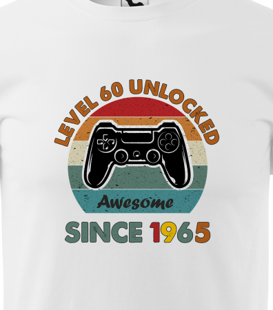 Tricou personalizat 60 ani, AWESOME level unlocked [1]