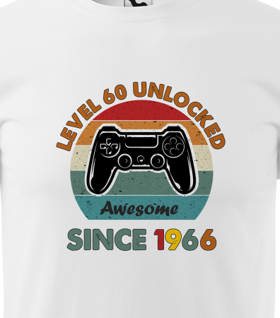 Tricou personalizat 60 ani, AWESOME level unlocked [1]