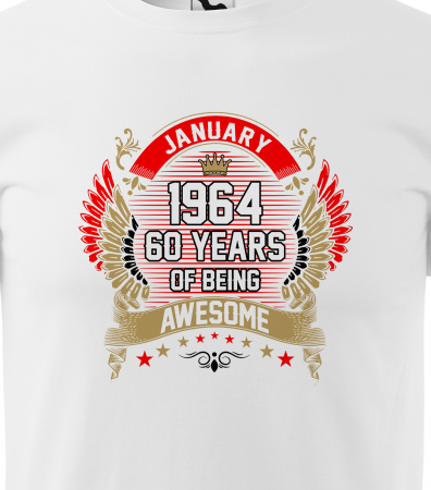 Tricou personalizat 61 ani, AWESOME years crown [1]
