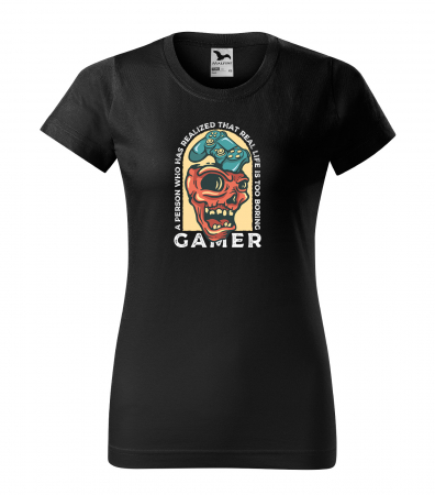 Tricouri gameri - Tricou personalizat pentru cei pasionati de gaming, cadoul perfect, Gamer - Real Life is to Boring