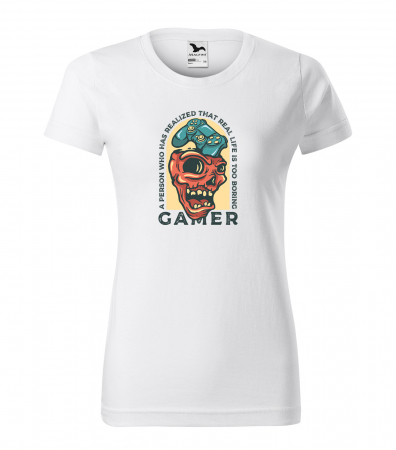 Tricouri gameri - Tricou personalizat pentru cei pasionati de gaming, cadoul perfect, Gamer - Real Life is to Boring