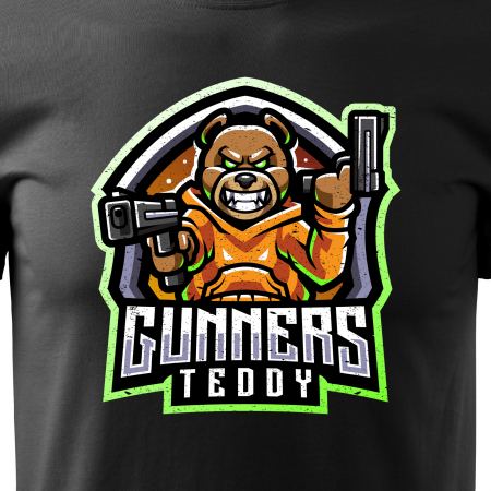 Tricou personalizat pentru cei pasionati de gaming, cadoul perfect, Gunners Teddy Team [1]