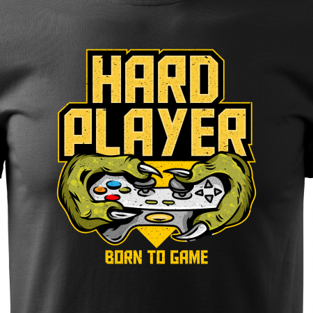 Tricou personalizat pentru cei pasionati de gaming, cadoul perfect, Hard Player - Born to Game [1]