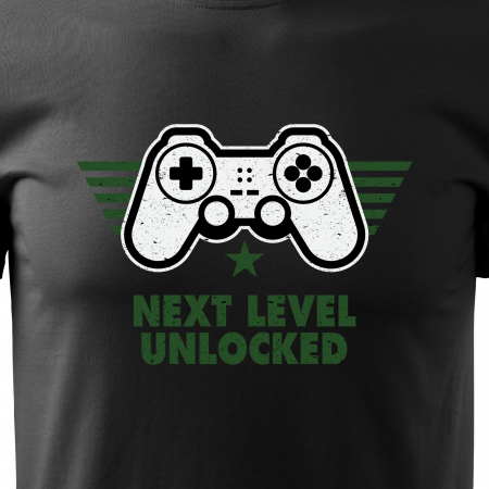 Tricou personalizat pentru cei pasionati de gaming, cadoul perfect, Next Level Unlocked [1]