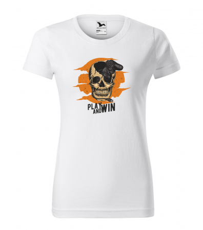 Tricouri gameri - Tricou personalizat pentru cei pasionati de gaming, cadoul perfect, Play and Win Skull