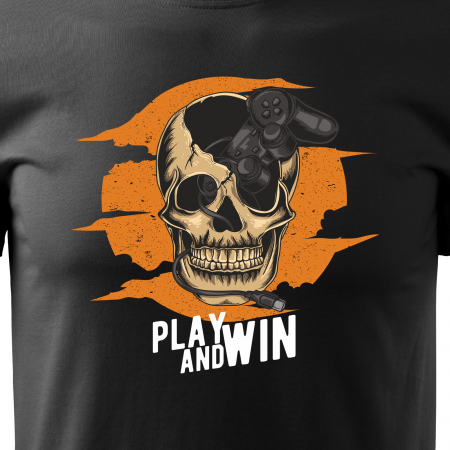 Tricou personalizat pentru cei pasionati de gaming, cadoul perfect, Play and Win Skull [1]