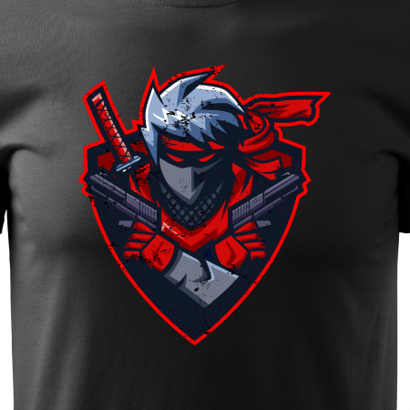 Tricou personalizat pentru cei pasionati de gaming, cadoul perfect, Samurai Fighter Shield [1]