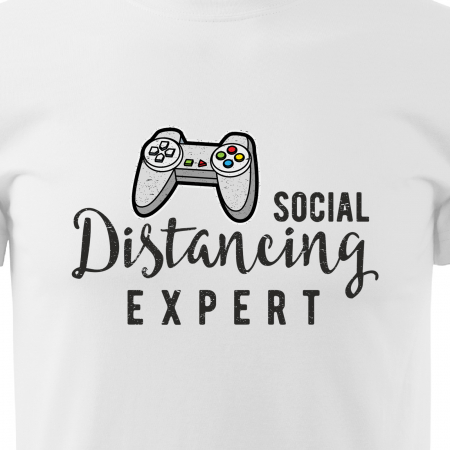 Tricou personalizat pentru cei pasionati de gaming, cadoul perfect, Social Distancing Expert [1]