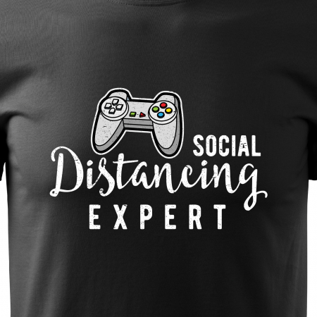 Tricou personalizat pentru cei pasionati de gaming, cadoul perfect, Social Distancing Expert [1]