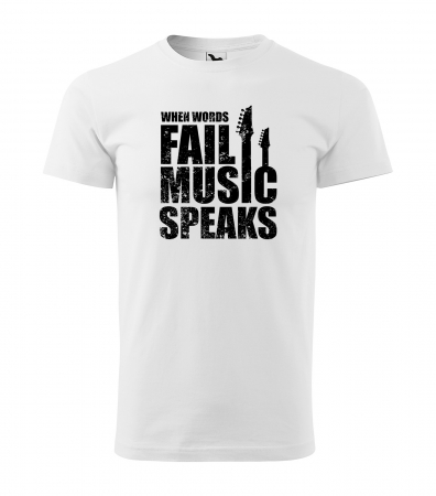 Tricouri music is life - Tricou personalizat pentru cei pasionati de muzica, cadoul perfect, Music Always Speaks