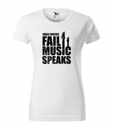 Tricouri music is life - Tricou personalizat pentru cei pasionati de muzica, cadoul perfect, Music Always Speaks