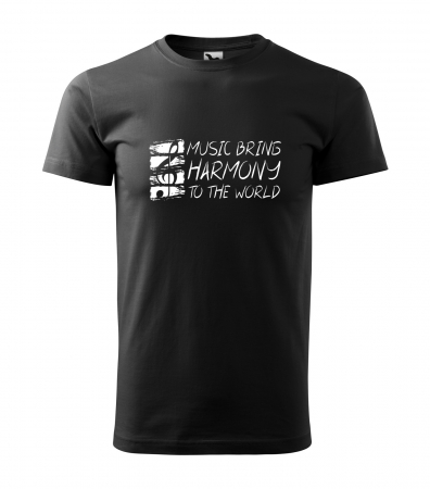 Tricouri music is life - Tricou personalizat pentru cei pasionati de muzica, cadoul perfect, Music Brings Harmony To The World