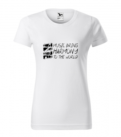 Tricouri music is life - Tricou personalizat pentru cei pasionati de muzica, cadoul perfect, Music Brings Harmony To The World