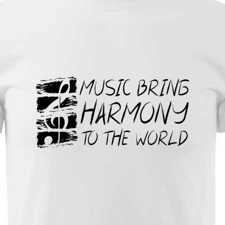 Tricou personalizat pentru cei pasionati de muzica, cadoul perfect, Music Brings Harmony To The World [1]