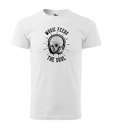 Tricouri music is life - Tricou personalizat pentru cei pasionati de muzica, cadoul perfect, Music Feeds The Soul