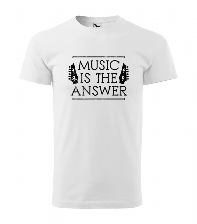 Tricouri music is life - Tricou personalizat pentru cei pasionati de muzica, cadoul perfect, Music is The Answer