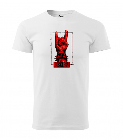 Tricouri music is life - Tricou personalizat pentru cei pasionati de muzica, cadoul perfect, Rock And Roll - Red Hand