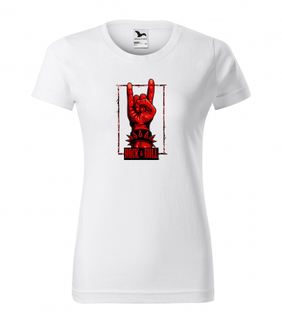 Tricouri music is life - Tricou personalizat pentru cei pasionati de muzica, cadoul perfect, Rock And Roll - Red Hand