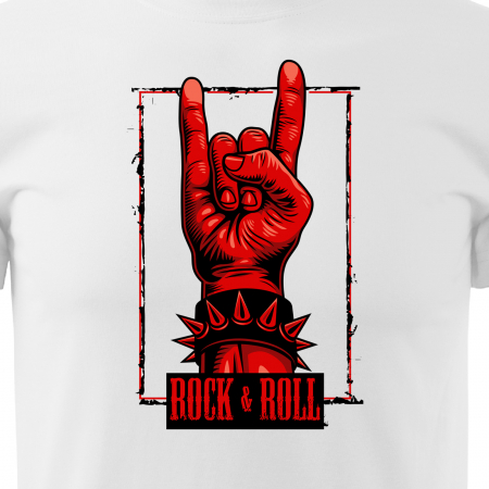 Tricou personalizat pentru cei pasionati de muzica, cadoul perfect, Rock And Roll - Red Hand [1]