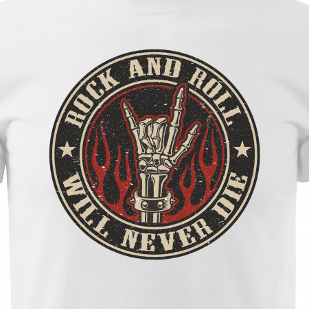 Tricou personalizat pentru cei pasionati de muzica, cadoul perfect, Rock'N'Roll Will Never Die [1]