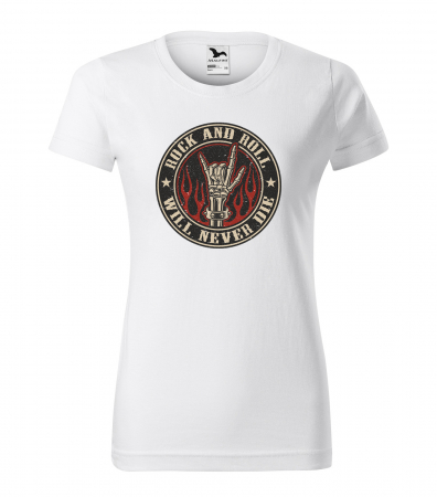 Tricouri music is life - Tricou personalizat pentru cei pasionati de muzica, cadoul perfect, Rock'N'Roll Will Never Die