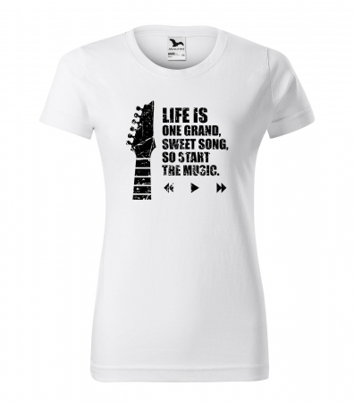 Tricouri music is life - Tricou personalizat pentru cei pasionati de muzica, cadoul perfect, Start The Music