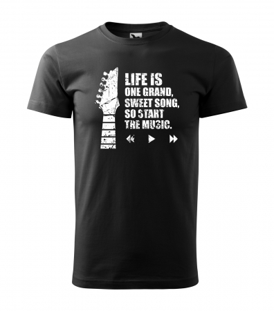 Tricouri music is life - Tricou personalizat pentru cei pasionati de muzica, cadoul perfect, Start The Music