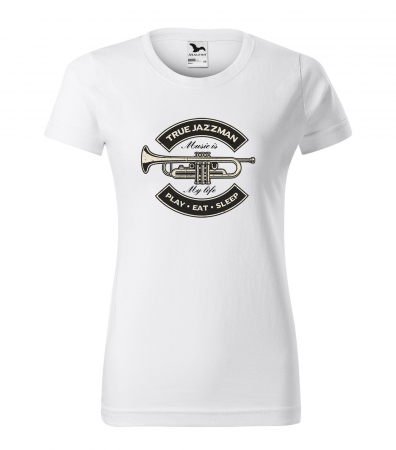 Tricouri music is life - Tricou personalizat pentru cei pasionati de muzica, cadoul perfect, True Jazz Man - Play, Eat, Sleep
