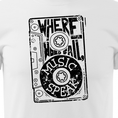 Tricou personalizat pentru cei pasionati de muzica, cadoul perfect, Where Words Fail, Music Speak [1]