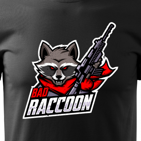 Tricou personalizat pentru gameri, cadoul perfect, Bad Raccoon [1]