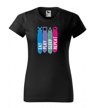 Tricouri gameri - Tricou personalizat pentru gameri, cadoul perfect, Eat Play Sleep Repeat
