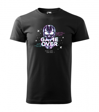 Tricouri gameri - Tricou personalizat pentru gameri, cadoul perfect, Game Over - New Game - Continue