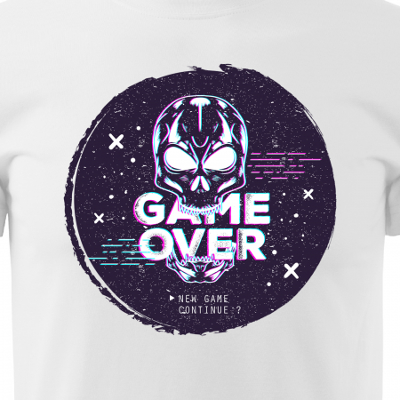 Tricou personalizat pentru gameri, cadoul perfect, Game Over - New Game - Continue [1]
