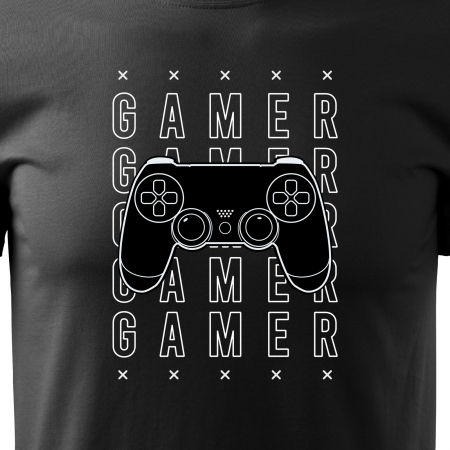 Tricou personalizat pentru gameri, cadoul perfect, Gamer Gamer Gamer [1]