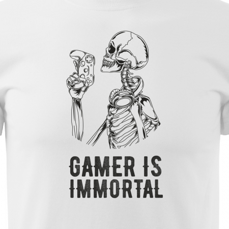 Tricou personalizat pentru gameri, cadoul perfect, Gamer is Immortal Skeletron [1]