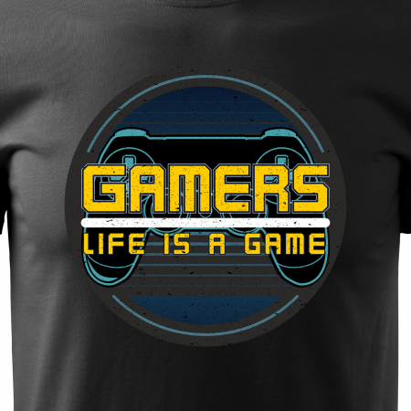 Tricou personalizat pentru gameri, cadoul perfect, Life is a Game [1]