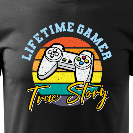Tricou personalizat pentru gameri, cadoul perfect, Lifetime Gamer [1]