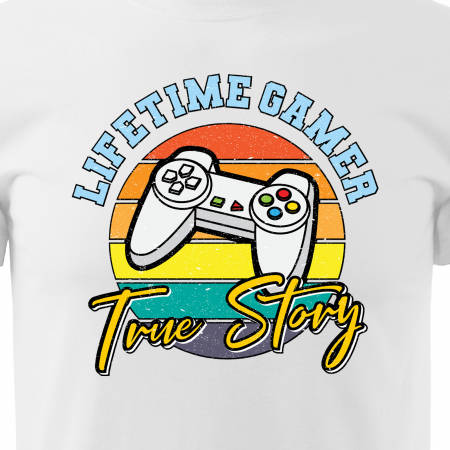 Tricou personalizat pentru gameri, cadoul perfect, Lifetime Gamer [1]