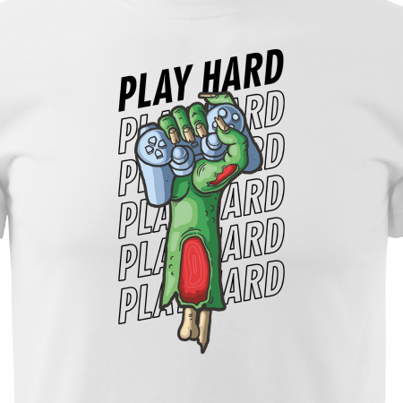 Tricou personalizat pentru gameri, cadoul perfect, Play Hard Hand [1]
