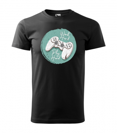 Tricouri gameri - Tricou personalizat pentru gameri, cadoul perfect, Work Hard - Play Hard