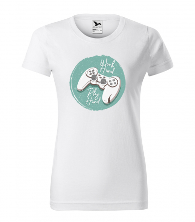Tricouri gameri - Tricou personalizat pentru gameri, cadoul perfect, Work Hard - Play Hard