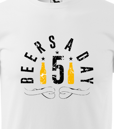 Tricou personalizat pentru petrecareti, cadoul perfect, 5 Beers a Day [1]