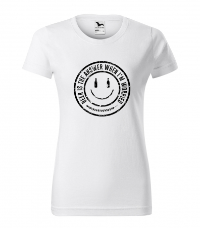 Mesaje petrecere - Tricou personalizat pentru petrecareti, cadoul perfect, Beer is The Answer When Im Worried