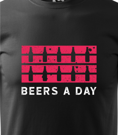 Tricou personalizat pentru petrecareti, cadoul perfect, Beers a Day [1]