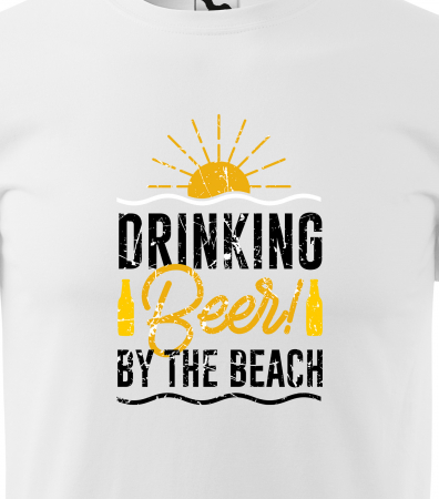 Tricou personalizat pentru petrecareti, cadoul perfect, Drinking Beer By The Beach [1]