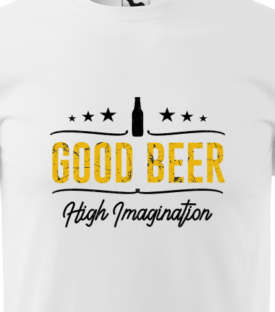 Tricou personalizat pentru petrecareti, cadoul perfect, Good Beer, High Imagination [1]
