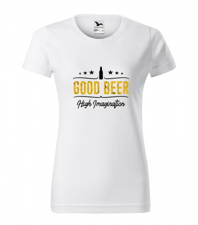 Mesaje petrecere - Tricou personalizat pentru petrecareti, cadoul perfect, Good Beer, High Imagination